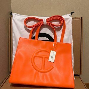 Brand new 100% authentic Telfar Medium Orange Shopping Bag-3
